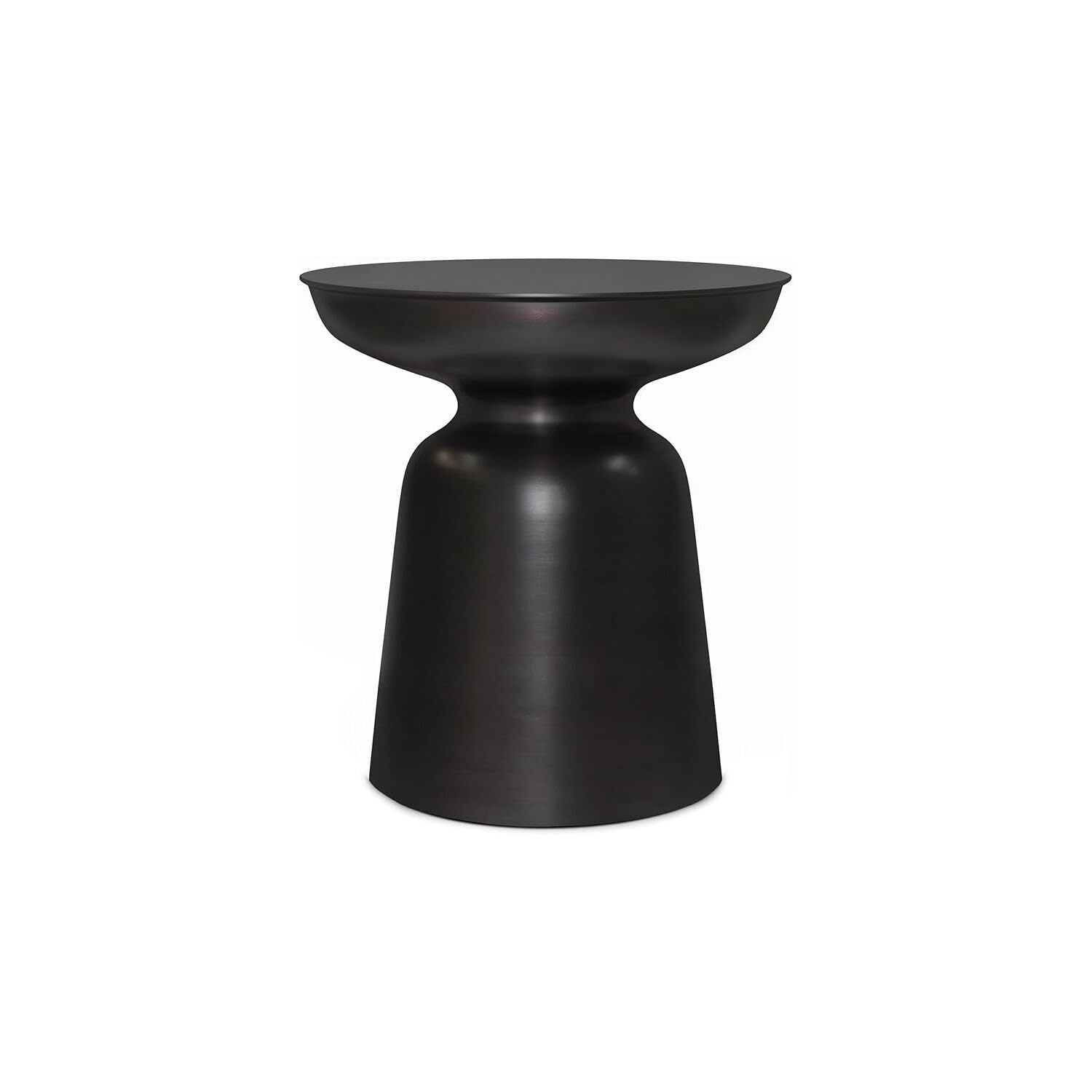HomeStock Metal Accent Side Table - 16" Wide - Copper Finish - Sculptural Iron Design