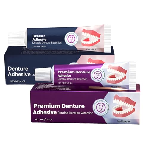 2 Pièces Colle Dentaire Extra Forte Pour Dentier Gel Thermoplastique Pour Appareil Dentaire Colle Dent 2 Parfums Formule Douce Et Respectueuse De La Peau Fort...