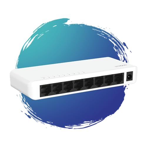 STRONG SW8000P 8-Port Gigabit Desktop Switch, Desktop and Wall Mounting, Ideal for Fast LAN Connections, Network Extension, White