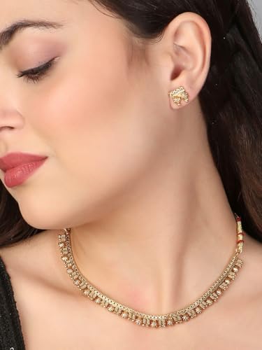 Juego de joyas chapadas en oro DMZ-2536 con base de latón de alta joyería 4