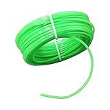 【NO MÁS HIERBAS DURAS】 Después de un invierno, hay muchas malas hierbas duras y obstinadas y zarzas en su jardín o granja, el cordón de desbrozadora de 2mm puede eliminarlas rápidamente, el diseño de forma redonda hace que el cable de desbrozadora de hierba tenga más desgaste, lo que es una excelente opción para ayudar a la máquina a cortar hierbas gruesas.