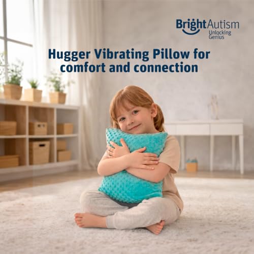 Image of Bright Autism Hugger Pillow for Sensory Needs- Calming Vibrating Pillow for Kids. Therapy Relaxing Tool that Helps Children to Soothe Stress or Anxiety. The Perfect Sleep aid for a Sensory Room.
