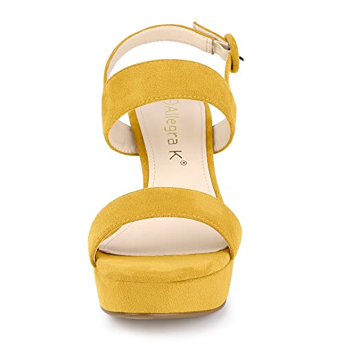 Image of Allegra K Women's Slingback Platform Heels Chunky High Heel Sandals