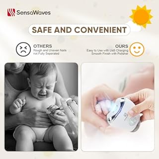 3-in-1 Electric Nail Clipper for Baby & Adults, USB Rechargeable Trimmer with LED Light, Polisher and Storage Container, Adjustable Speeds Nail Clipper for Kids, Seniors & Caregivers (Safe & Quiet)