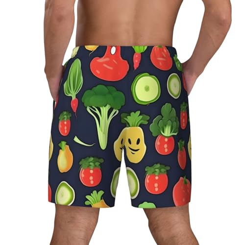 Cartoon Vegetable Fruit Print Men Stylish Functionality Swim Trunks Breathable Beach Shorts Surfing Gym Fishing4