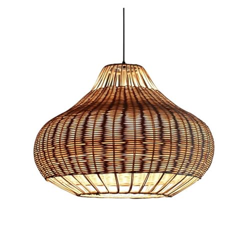 Lustre rotin salon chambre suspension asie du sud-est plafonnier ail 40cm