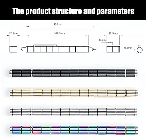 Image of Fidget Toys Pen, Decompression Magnet Metal Pen, Fidget Pen with 12 Magnetic Rings, Multifunctional Deformable Magnet Writing Pen, Intellectual Learning and Stress Reduction Gifts for Family