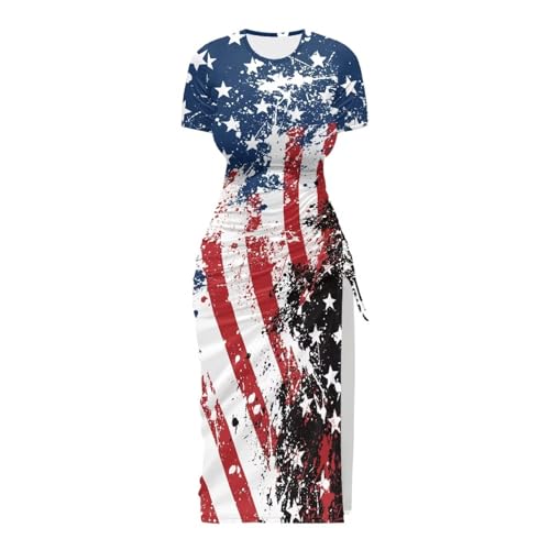 Image of Short Sleeve Dress for Women,Sexy Bodycon Dress,Plus Size Slit Dress,String Design s-4xl