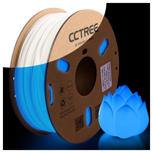 CCTREE Glow in The Dark TPU Filament 1.75mm, Flexible 3D Printer Filament 1KG, Shore Hardness 95A, High Elasticity & Impact Resistance, Dimensional Accuracy ±0.03mm, Glow Blue