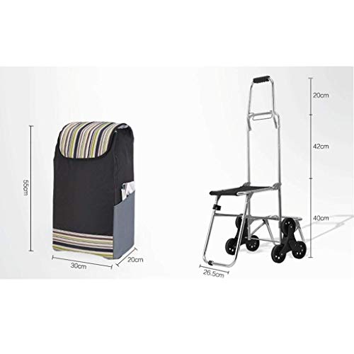 LDBDASA Klappwagen Einkaufswagen 3 Rad Treppe Mountainbikesitz Klappdesign Maximale Kapazität 30L – Bild 3