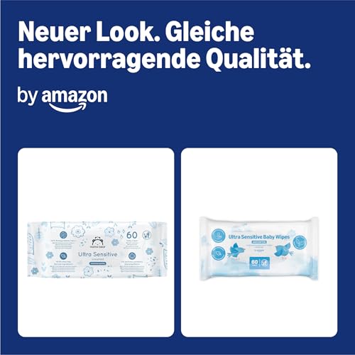 by Amazon Ultra Sensitive Babyfeuchttücher 1080 Tücher, unparfümiert, 18 Packungen à 60 Stück 2