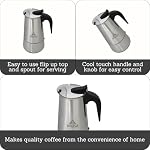 IMUSA USA B120 22061M Stainless Steel Stovetop Espresso Coffeemaker 4 Cup Silver