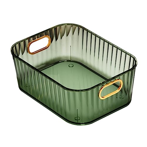 UKCOCO Organizer per Cosmetici e Skincare Stile Vassoio Porta Trucchi e Accessori da Bagno Contenitore Salvaspazio per Make Up e Prodotti Vari Colore Verde Scuro Adatto Camera e Bagno