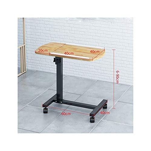 Mobiler Schreibtisch Laptoptisch Mit Mousepad-Ablage, Drehbar & Höhenverstellbar, Mit Rollen Laptopständer (Color : Double Panel Imitation solid