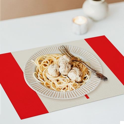 Sets de table rétro motif drapeau canadien en PVC lavable x6 - 8