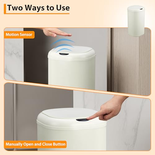 Caneca de basura automática con sensor 30 L beige miniatura 2