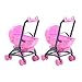 Toddmomy 2Pcs Miniature Stroller Toy Dollhouse Miniature Baby Carriage Plastic Dollhouse Furniture Nursery Doll House Accessories