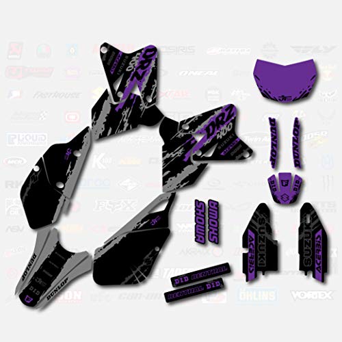 Boston Decal Works Gray Purple Slick Graphics Kit fits Suzuki DRZ400SM Drz400s drz400 Supermoto DRZ