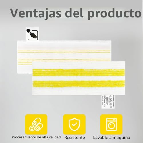 Miniatura 3 de 6 Piezas Paños Recambio Para Kärcher Easyfix Boquilla Limpiadora De Vapor Kit, Microfibra Paños Para Kärcher Easyfix Sc 1, Sc 2, Sc 3, Sc 4, Sc 5 Boquilla, Para Todo Tipo De Suelos