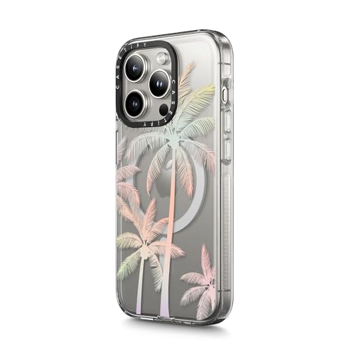 Coque iPhone 15 Pro CASETiFY transparente à motif palmier tropical compatible MagSafe