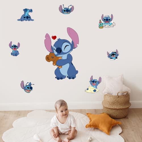 Stitch Wall Sticker Children's Cartoon Bedroom Background Wall Decoration Self-Adhesive Wall Sticker Pvc #TOP2