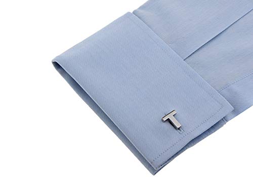 Mancuernillas de Alfabeto KnBoB para Hombre en Plata miniatura 4