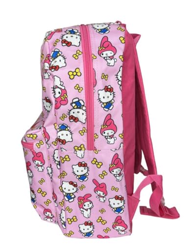 Image of Forward My Melody All Over Nylon Pink Kids School Backpack 16 inch School Bookbag for Girls