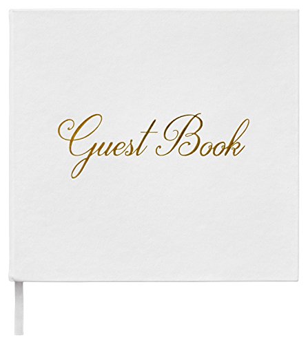 Leonora - Moderno Libro degli ospiti per matrimonio, Carta da 150 g/m², 140 pagine, album di nozze, look Vintage, con scritta in inglese “Guest Book”