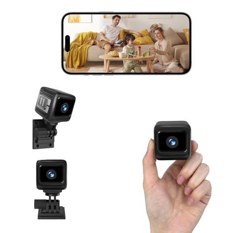 Mini Security Camera, 1080p HD Wireless Indoor Cam with 6-Hour Battery & No WiFi Needed for Recording, AI Motion Detection Night Vision for Home, Baby, Pet, Office Monitoring, Black (NOT 4G LTE)