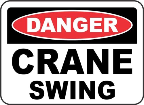 DANGER CRANE SWING Sign, Sticker Decal - 8" X 10" By That Slaps! All Cranes should have this sticker on its swing points! Stay Safe!