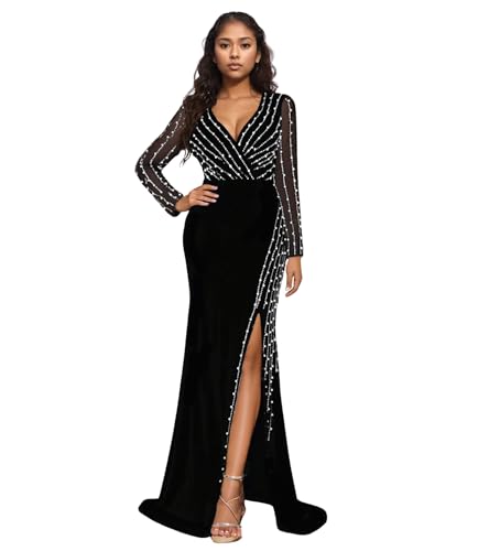 Image of Nagfar Women Rhinestone Sequin Birthday Party Sexy New Year Formal Dress