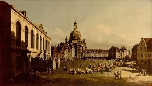 Tableau Bernardo Bellotto marché à Dresde impression sur toile 60x90cm