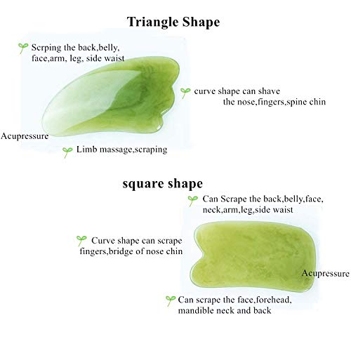 Yuyongtang 7 Pieces Gua Sha Scraping Massage Tool,Natural Resin Guasha Tool Massage Tools Set For Face Back And Neck Release,Reduce Muscle Pain,With Storage Bag (Green) #TOP6