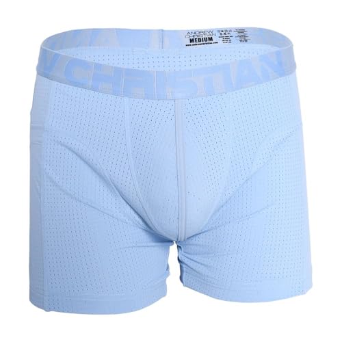 Andrew Christian - Männer Boxer Slip Unterwäsche - Vibe Breeze Mesh Gym Boxer Powder Blue - 1x Größe XL