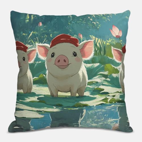 Funda cojin cerdo para decorar el sofá de exterior o balcón 8