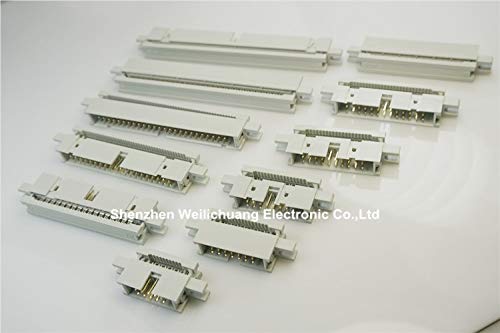 Gimax 500 pcs 0.100" 2.54mm IDC Type Box header Male Headers 10 14 16 20 26 30 34 40 50 60 64 Pin Flat cable 1.27mm 0.050" connector - (Color: 10 Pin)