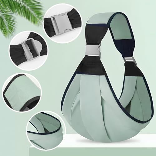Tragetuch Baby, Babytrage für Neugeborene ab Geburt Leicht Verstellbare Hüfttrage, On the Go Multifunktionale, Babys von 0 bis 36 Monaten, Kleinkinder bis 15kg – Bild 6