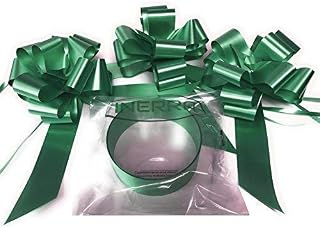 INERRA Wedding Car Decoration Kit - 3 x Large Pre-Assembled 7 Bows with 14-Loops and 7 Metres of Ribbon  With Colour Match (White)