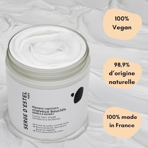 SERGE D'ESTEL PARIS Curly Hair Mask 250g To Soften Embellish Nourishes Control your Curls. Mask Curly Hair 100% Vegan Made in Paris - Image 2
