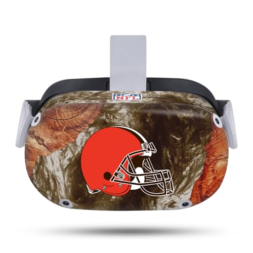 Skin vinyle pour Meta Quest 2 Cleveland Browns protection anti-rayures au design bois