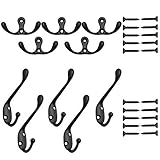 [Robustes Material] der Mantelhaken setzt sich aus Zink- Legierung und die Schraube ist aus Eisen, hart und widerstandsfähig, nicht leicht zu brechen und widersteht Rost und Erosion. mehrere Kleidungsstücke gleichzeitig und dauerhaft zu widerstehen genug, um Ihnen so viele Jahre ausgezeichnete Funktionalität zu bieten.
