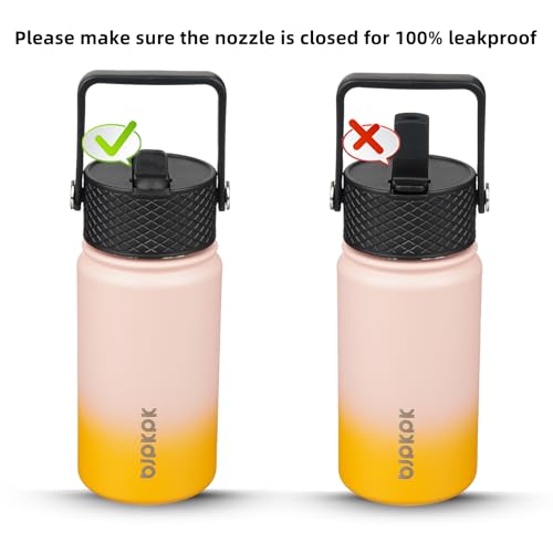 Image of BJPKPK Insulated Water Bottle, 15oz Stainless Steel with Straw Lid