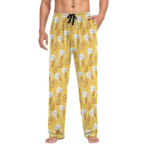 Laprad Men's Pajama Pants Lounge Comfy Pjs Bottoms Beer Cookies Soft Sleep Pant with Pockets