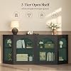 Mesa consola larga de 70.9", moderna con estantes | Mesa consola arqueada para entrada, sala de estar, negro 6