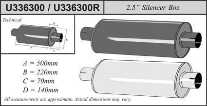 Simons Silenziatore universale Heavy - 63,5 mm