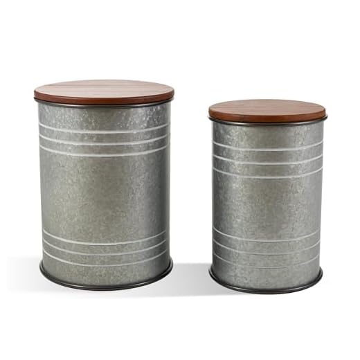 Rustic Storage Ottoman Set for Living Rooms