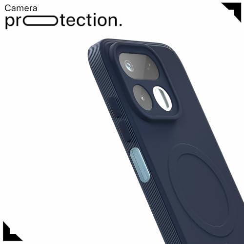 Image of Pikkme Back Cover for Realme 16T 5G Soft Matte Silicone Mag-Safe Design (Mag-Safe Not Support) Camera Protection | Slim Fit Bumper Cover (Blue)