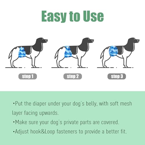 Image of wegreeco Washable Male Dog Belly Band (Stylish Pattern)- Pack of 3 - Washable Male Dog Belly Wrap, Dog Diapers Male (Ocean Adventure, X-Large)