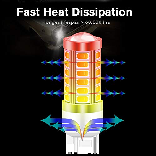 Katur 2Pcs 7440 7440Na 7441 992 5630 33-Smd Amber 900 Lumens Super Bright Led Turn Tail Brake Stop Signal Light Lamp Bulb 12V 3.6W #TOP2