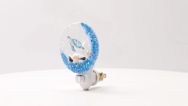 Image of Hortsun Plug in Seashell Night Light Ocean Sea Animal Decorative Night Light Plug in Beach Lamps Vintage Ocean Lamps for Adult for Home Bedroom Living Room Bathroom Wall (Sea Turtle)
